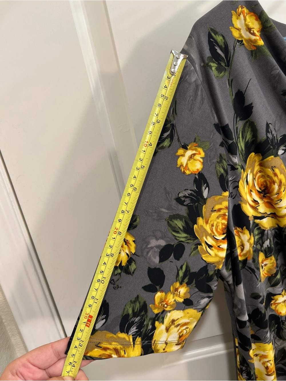 Dark Grey Maxi Dress with Yellow Rose Floral Print New / Fall / Formal / Date - Picture 10 of 12